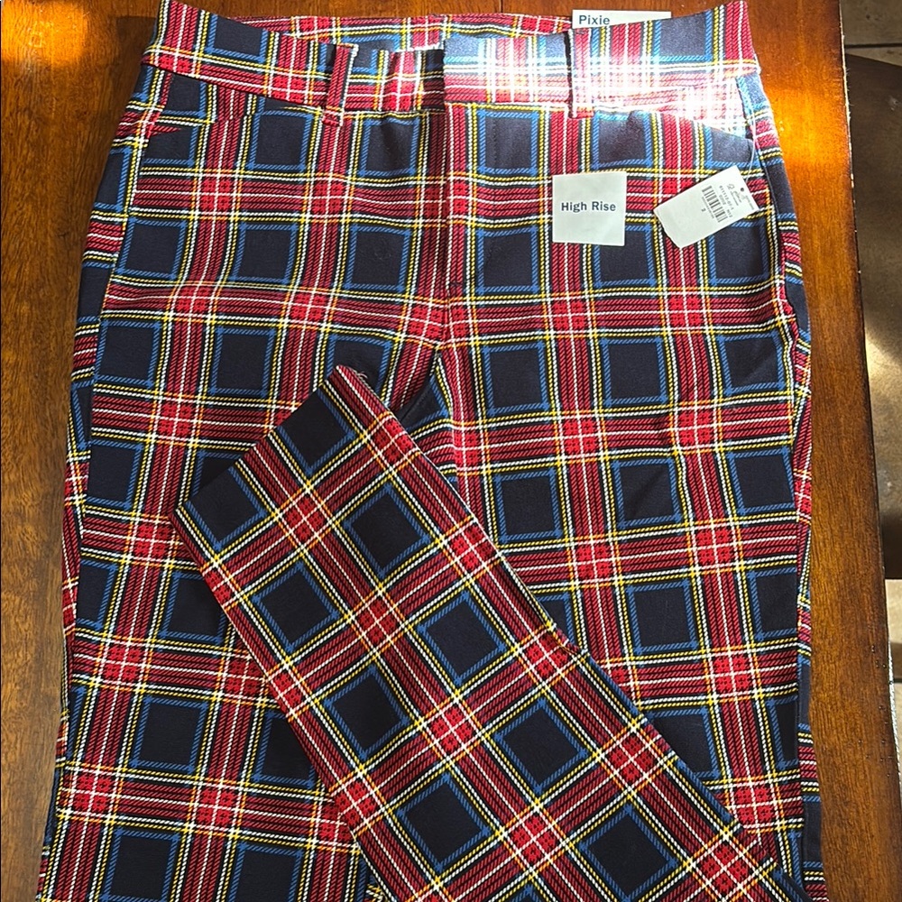 Old Navy High Rise Plaid Pants